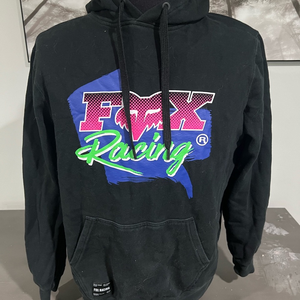Fox Racing Black Hoodie with Multicolor Logo